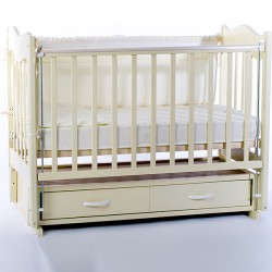 Детская кроватка для новорожденного Ведрусс Милена с продольным маятником и ящиком