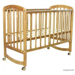Детская кроватка для новорожденного качалка на колёсиках Фея 304