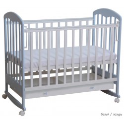 Детская кроватка для новорожденного качалка+колёсики с ящиком Фея 325