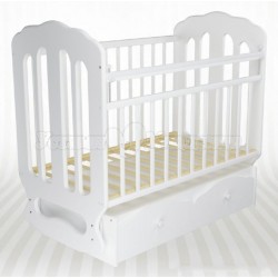 Детская кроватка для новорожденного Агат Папа Карло 2/2 с поперечным маятником и ящиками