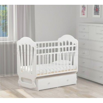 Детская кроватка для новорожденного Агат Папа Карло 2/1  с поперечным маятником и ящиками