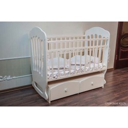 Детская кроватка для новорожденного Агат Папа Карло 2/1  с поперечным маятником и ящиками